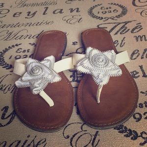 *5 for $25* Madeline flip flops with floral detail